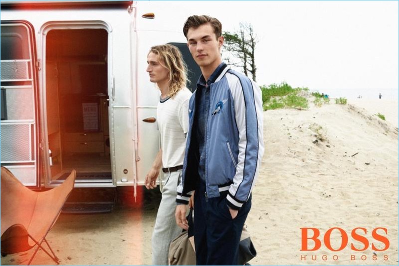 Kit Butler and Gabriel Hulgich take to the beach for BOSS Hugo Boss' spring-summer 2017 campaign.