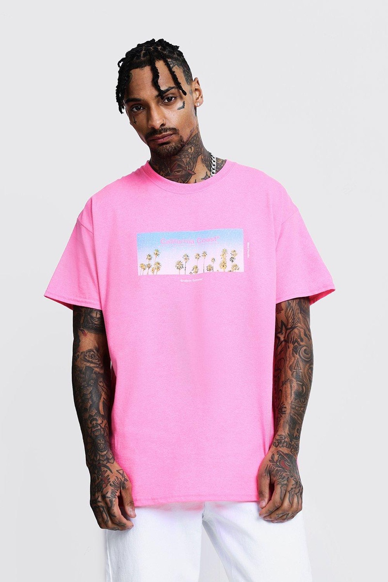 Boohoo Print California Coast Oversized Tee $15.40 » Trending: Coachella Outfit Inspiration Boohoo Print California Coast Oversized Tee $15.40
