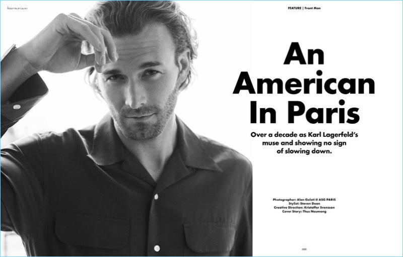 Model Brad Kroenig wears a Ralph Lauren shirt for Elle Men Thailand.