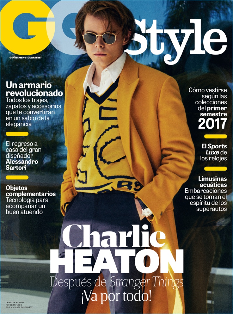 Charlie Heaton covers the spring 2017 issue of GQ Style México.