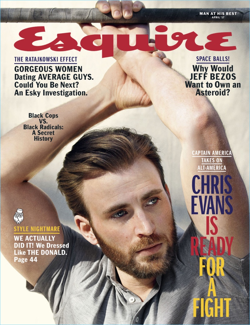 Chris Evans covers the April 2017 issue of Esquire magazine.