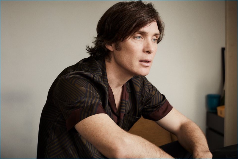 Cillian Murphy Short-Sleeve Dries Van Noten Shirt Mr Porter Photo Shoot