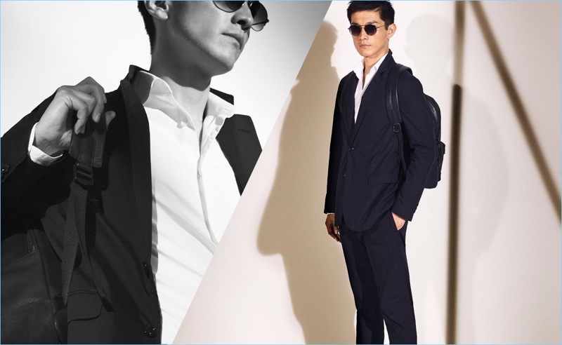 Japanese model Daisuke Ueda sports relaxed tailoring by Massimo Dutti.