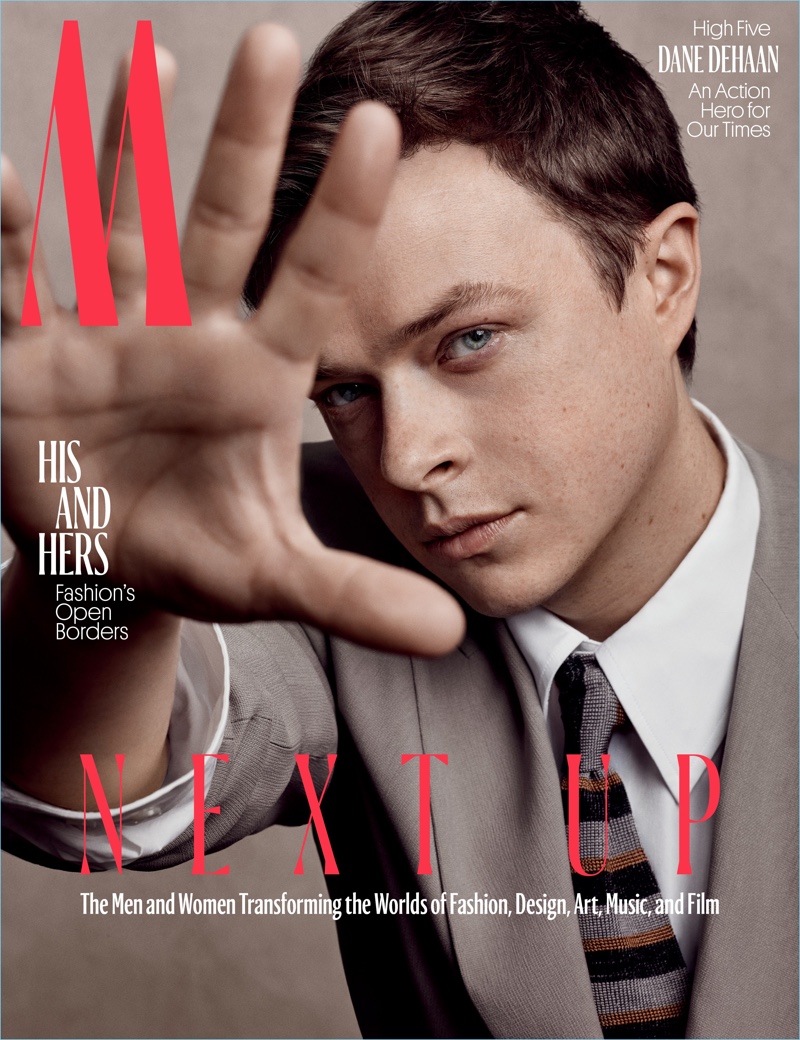 Dane DeHaan covers W magazine in a Bottega Veneta blazer, Giorgio Armani shirt, and Boglioli tie.