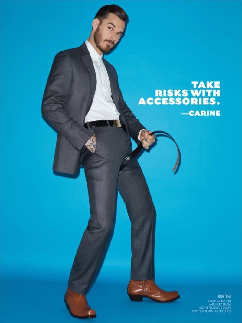 Model David Flinn wears a suit by Italian fashion brand, Brioni. » Michael Shannon, Levi Dylan + More Star in CR Fashion Book Shoot Model David Flinn wears a suit by Italian fashion brand, Brioni.