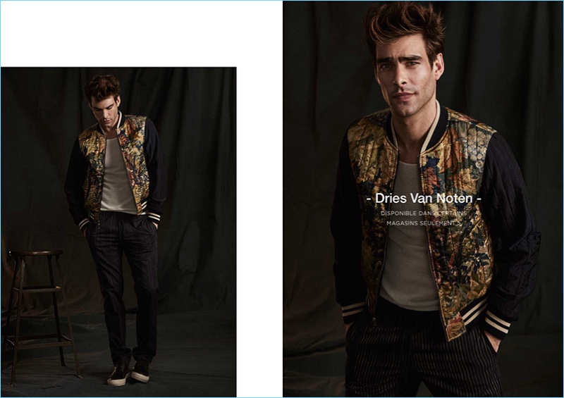 Simons enlists a Dries Van Noten-clad Jon Kortajarena for its spring 2017 designer lookbook.