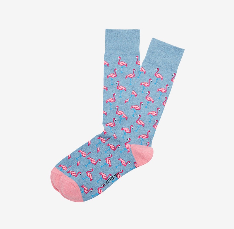 Express Flamingo Print Dress Socks $6.54