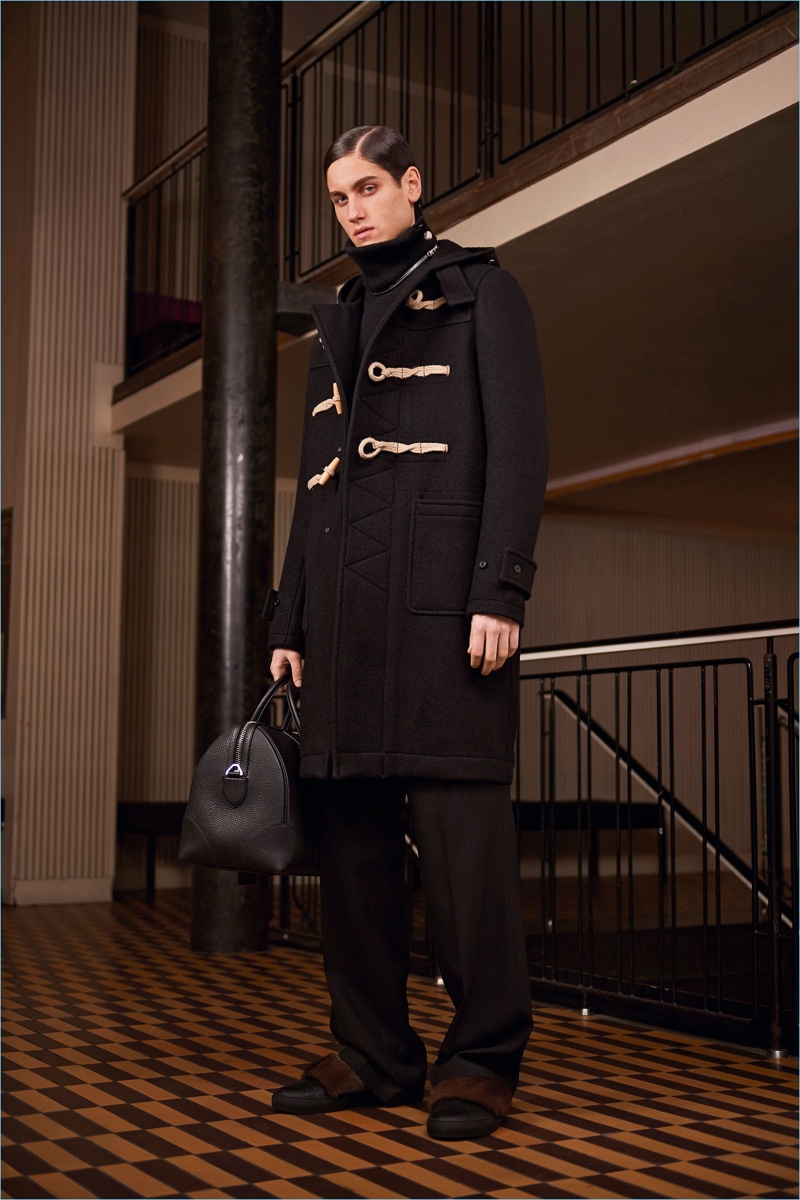 Iconic pieces such as the duffle coat are front and center for Givenchy's pre-fall 2017 collection.