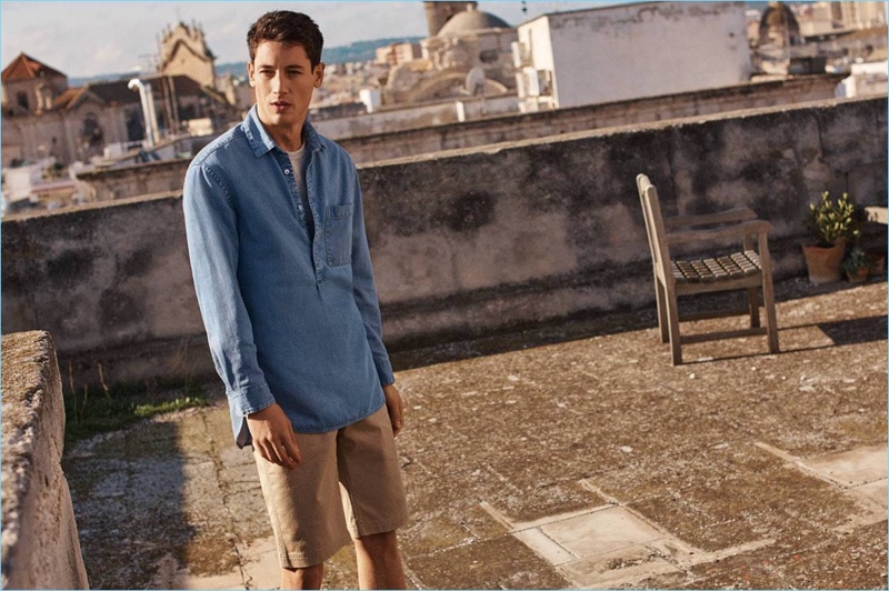 how to wear a denim shirt male