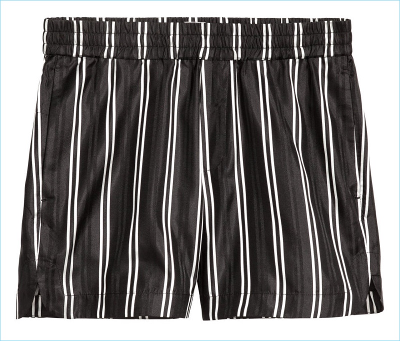 H&M Studio Striped Silk Shorts