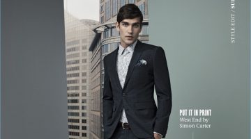 Jack Vanderhart Models Smart Fashions for Mr. Jones Donning an elegant look, Jack Vanderhart wears a West End by Simon Carter jacket, shirt and trousers. Jack also wears Florsheim Imperial shoes, a Hardy Amies pocket square and a Geoffrey Beene belt.