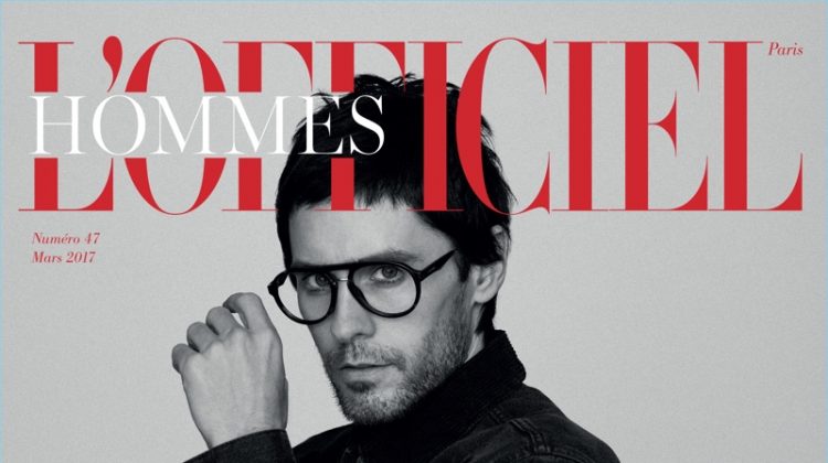 Actor Jared Leto sports a Gucci look with Carrera sunglasses for the cover of L'Officiel Hommes Paris.