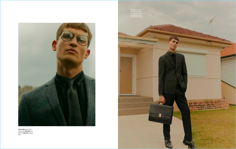 Model Jason Anthony suits up in designer brands, wearing the latest from labels, which include Calvin Klein and Hugo Boss.