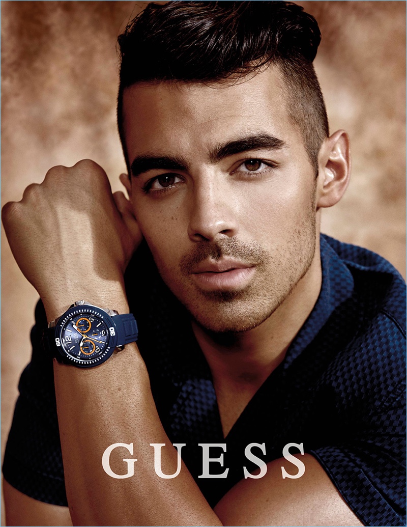 Front and center, Joe Jonas stars in the new campaign for GUESS Watch.