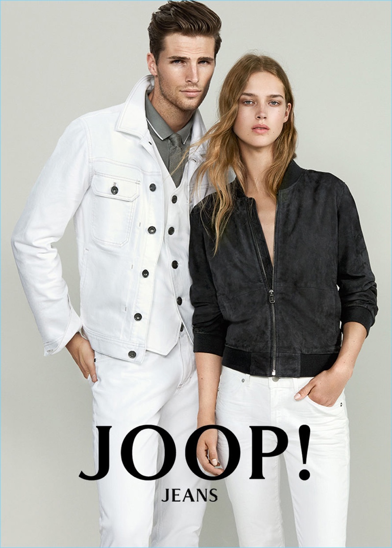 Models Edward Wilding and Julia Jamin front Joop! Jeans' spring-summer 2017 campaign.