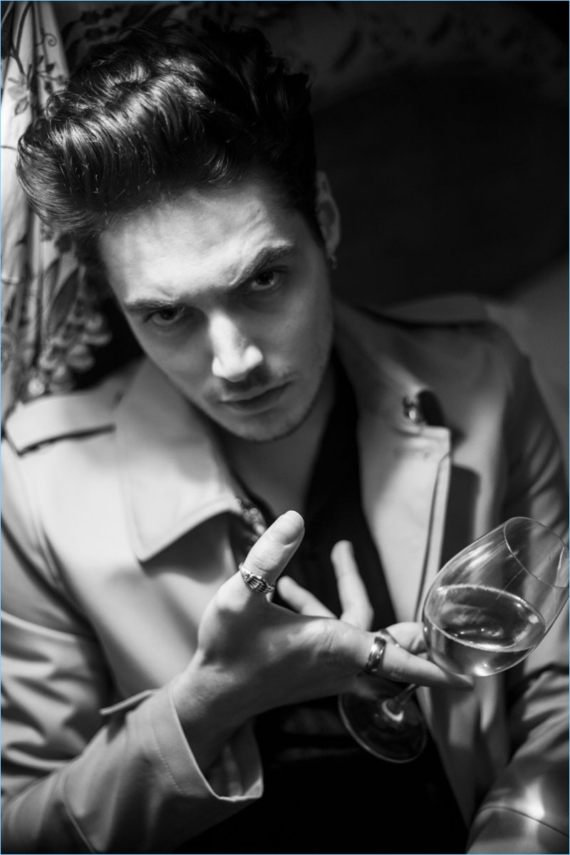 Levi Dylan dons a Valentino trench coat for VMAN.