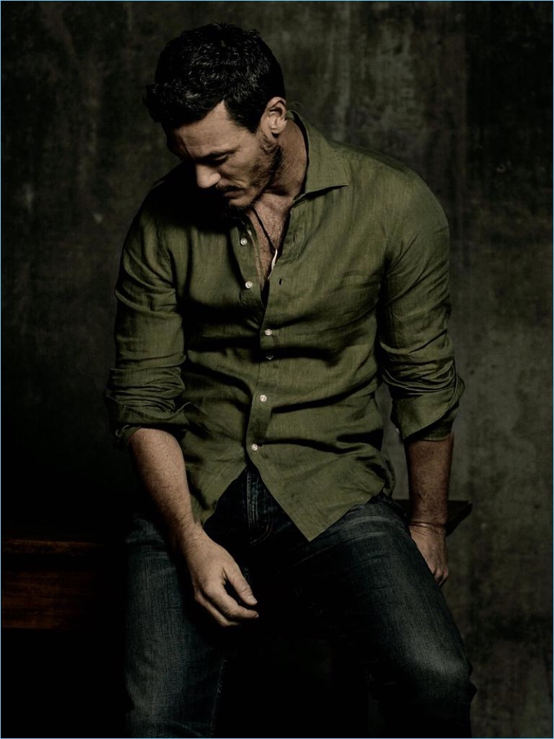 Beauty and the Beast star Luke Evans dons a Ralph Lauren Purple Label shirt with Citizens of Humanity jeans. » Luke Evans Appears in Harrods Shoot, Talks Gaston's Appeal Beauty and the Beast star Luke Evans dons a Ralph Lauren Purple Label shirt with Citizens of Humanity jeans.