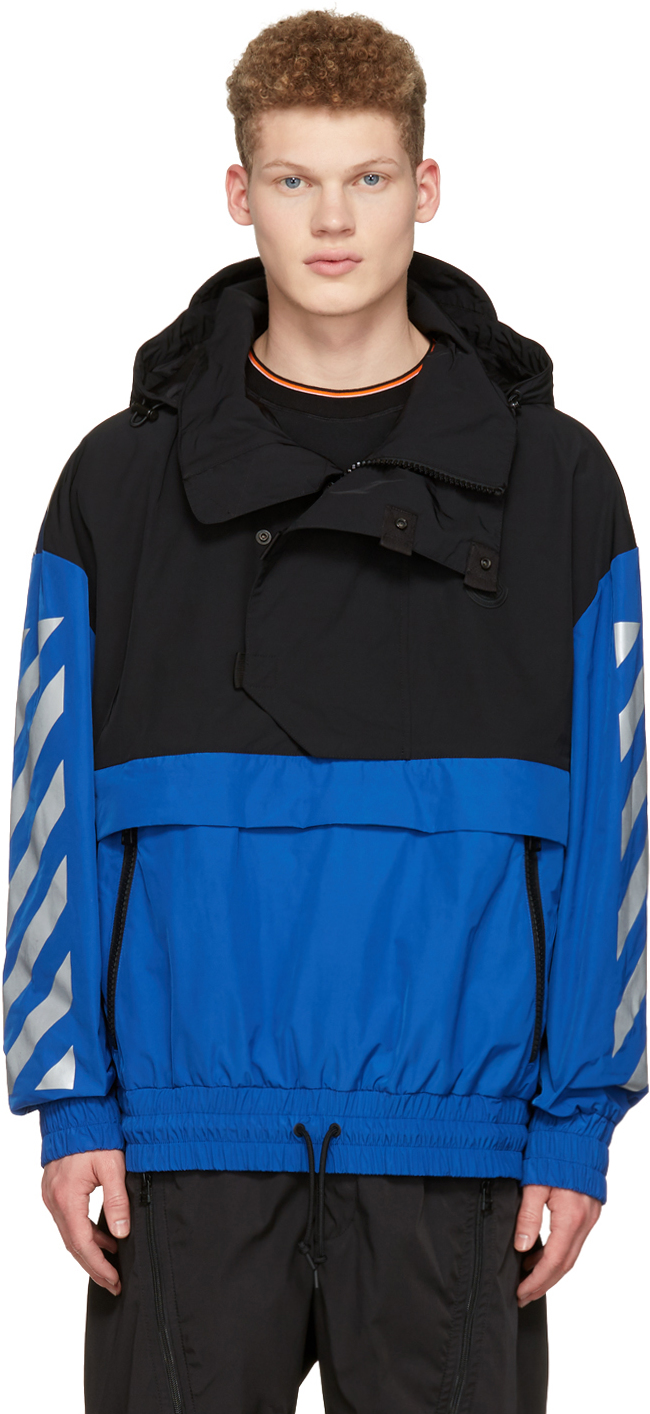 Moncler O Black and Blue Hooded Jacket