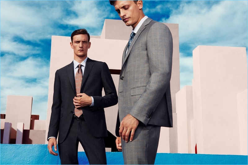 Models Yannick Abrath and Eddie Klint come together in fine suiting by Pal Zileri.