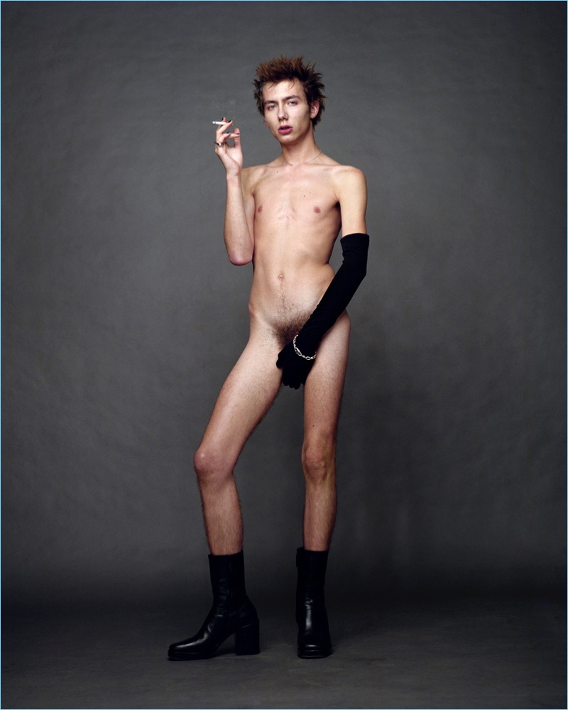 Paul Hameline goes nude for the pages of Interview magazine.