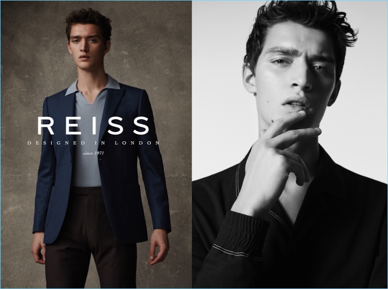 Otto Lotz stars in Reiss' spring-summer 2017 campaign.