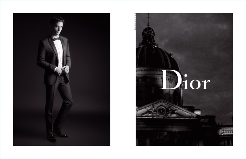 Robert Pattinson dons a tuxedo for Dior Homme's spring-summer 2017 campaign.