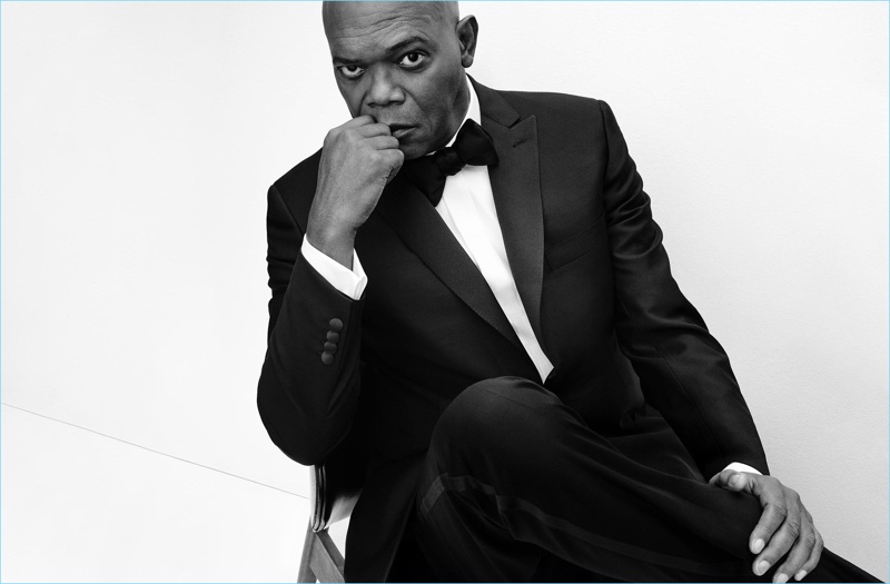 Actor Samuel L. Jackson dons a sharp tuxedo for Brioni's spring-summer 2017 campaign.