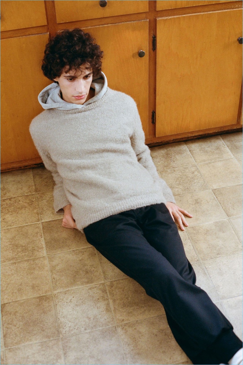 Crewneck sweaters and hooded pullovers contribute to Simon Miller's cozy lineup of essentials.