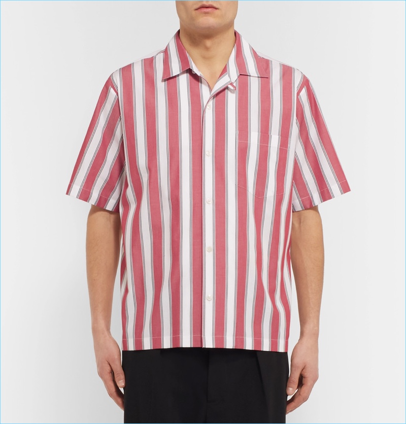 Stella McCartney Striped Camp Collar Shirt