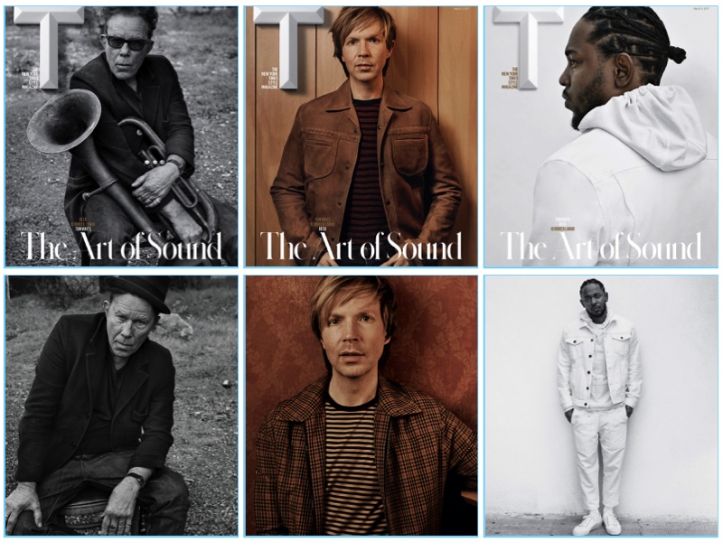 Music artists Tom Waits, Beck, and Kendrick Lamar cover the latest issue of T magazine.