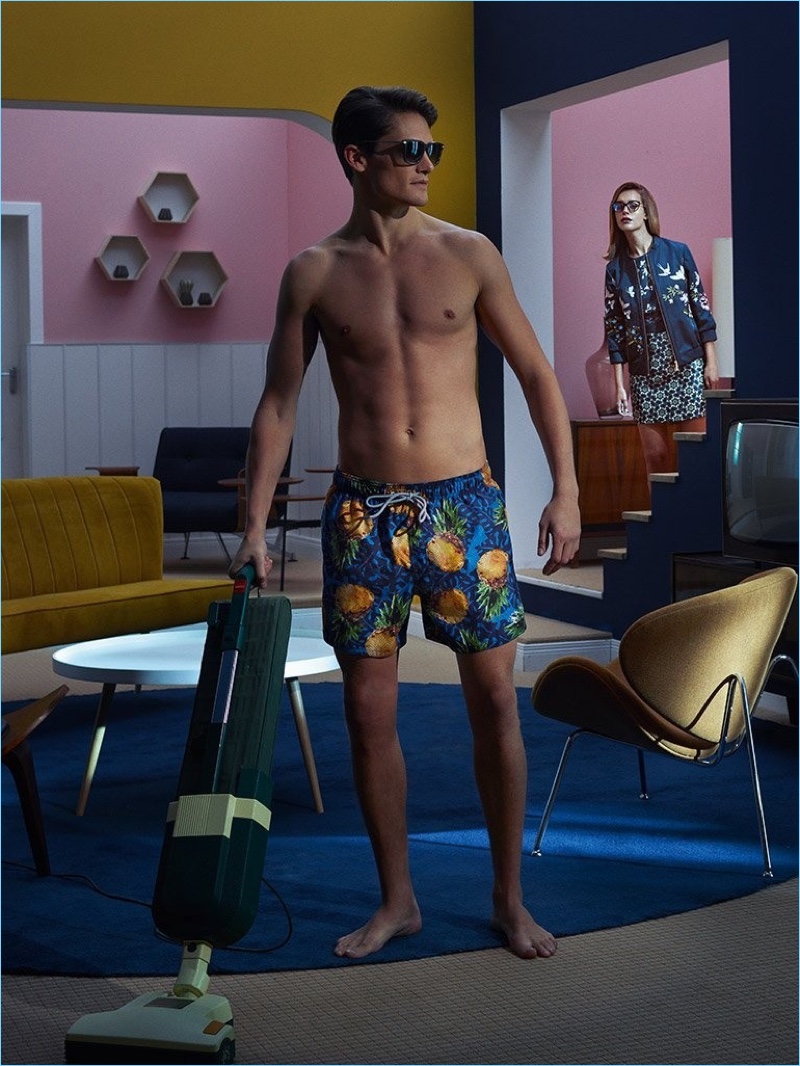 Ted Baker Pineapple Print Swim Shorts