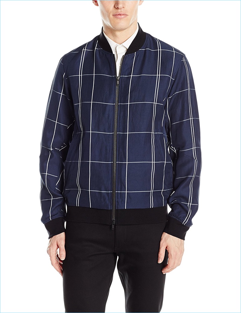 Theory Men's Articulated Bomber Ul Drape Linen Fashion Bomber
