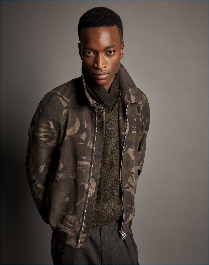 Tackling camouflage, Tom Ford offers a sophisticated rift on the classic print. » Tom Ford Takes a Regal Stride for Fall '17 Collection Tackling camouflage, Tom Ford offers a sophisticated rift on the classic print.