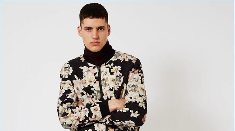 Topman Floral Bomber Jacket