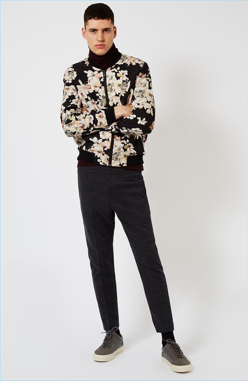 Topman Floral Bomber Jacket