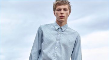 Double down on denim with Uniqlo U's long-sleeve shirt and relaxed pants.