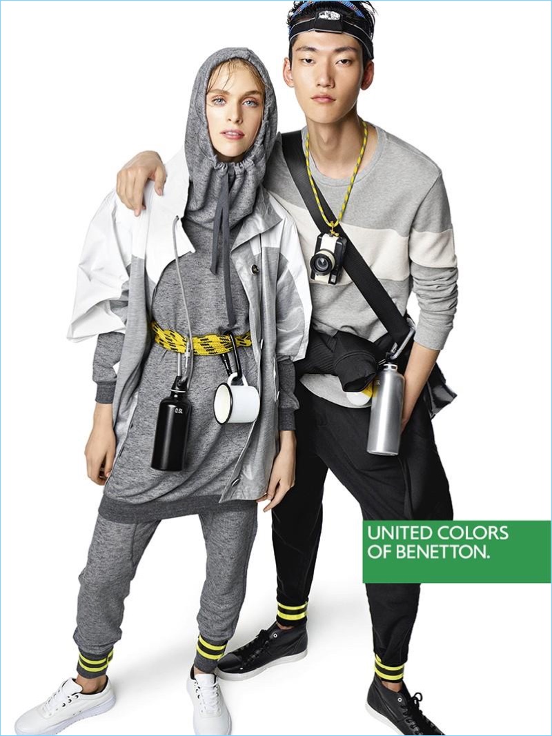 Going sporty, Hedvig Palm and Yong Soo Jeong star in United Colors of Benetton's spring 2017 campaign.