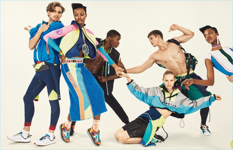 RJ King, Valentine Rontez, and Mitchell Slaggert show off a sporty side for W magazine.