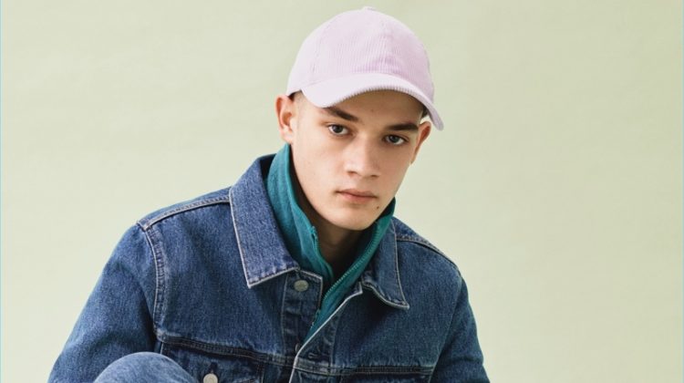 Maxime Frenel sports a denim jacket and slim-fit jeans for Weekday's spring-summer 2017 campaign.