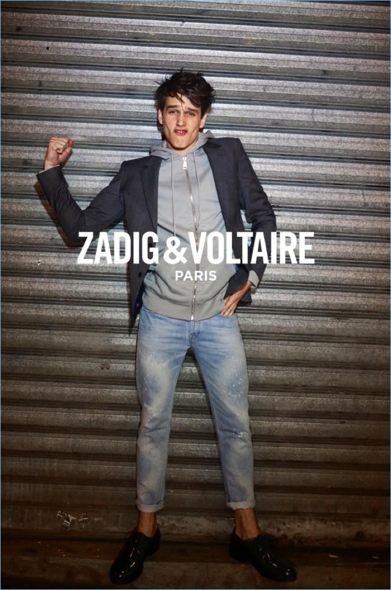 Simon van Meervenne stars in Zadig & Voltaire's spring-summer 2017 lookbook.