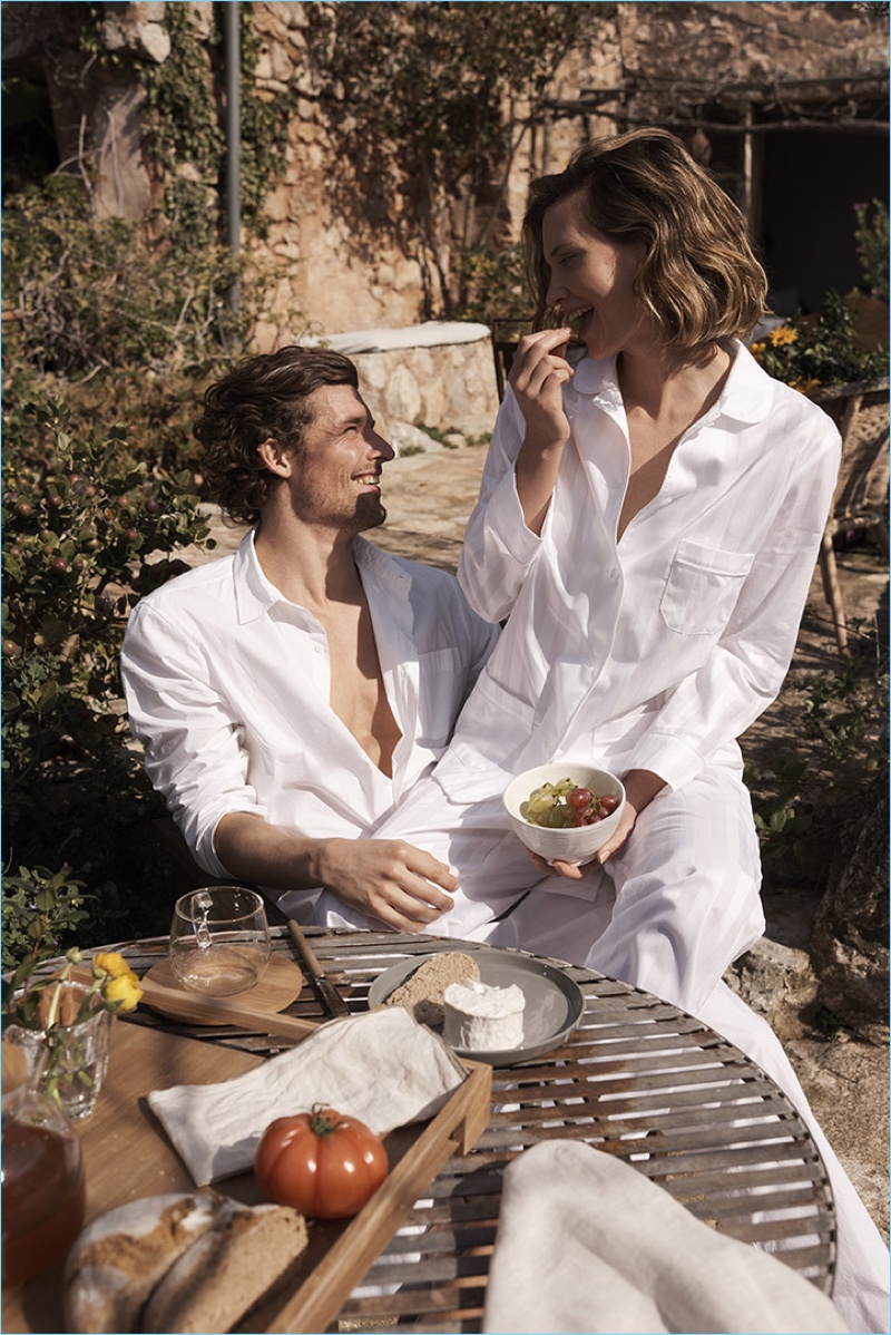 Zara Home enlists models Wouter Peelen and Drake Burnette for a relaxing loungewear edit.