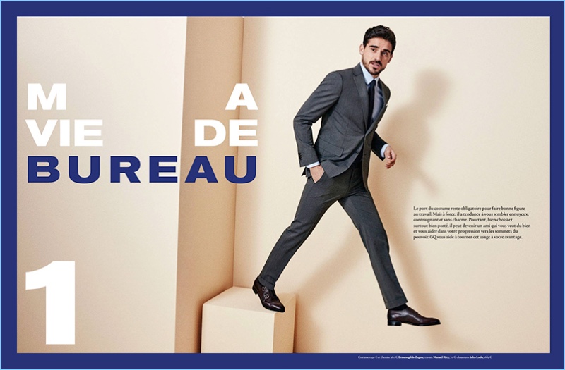Arthur Kulkov dons an Ermenegildo Zegna suit for the pages of GQ France's Le Manuel du Style.
