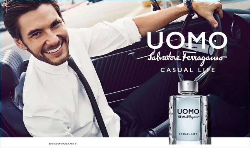 Ben Barnes charms in the new fragrance campaign for Salvatore Ferragamo Uomo Casual Life.