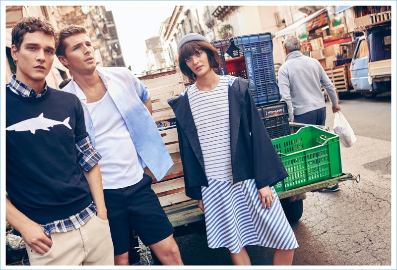 Models Alexandre Cunha, Edward Wilding, and Sam Rollinson front Beymen Club's spring-summer 2017 campaign.