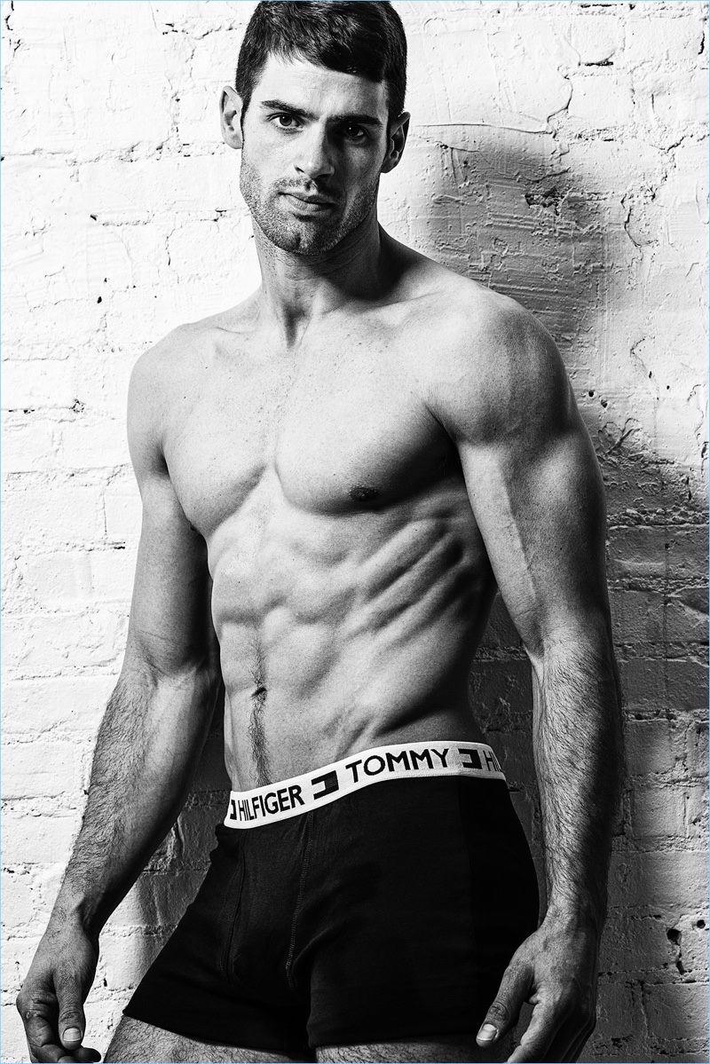 Chad White models Tommy Hilfiger underwear.