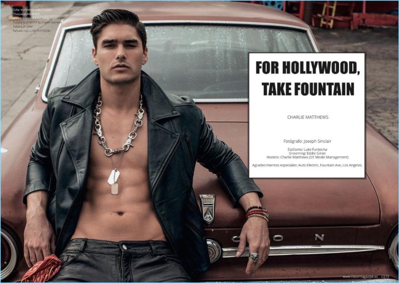 Joseph Sinclair photographs Charlie Matthews for the pages of Risbel magazine.