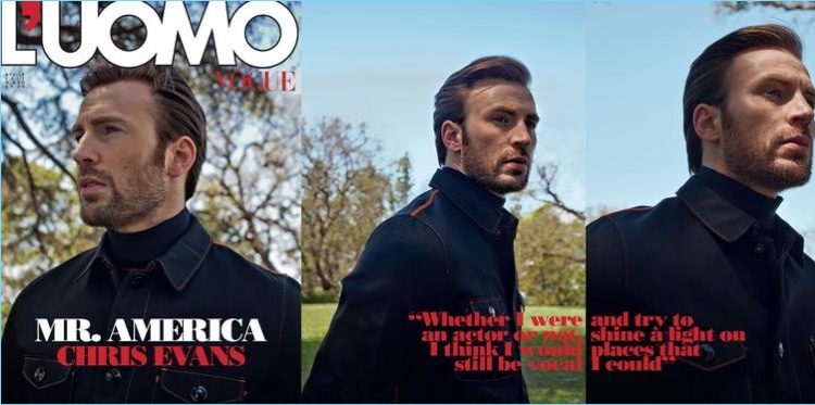 Chris Evans covers the April 2017 issue of L'Uomo Vogue.