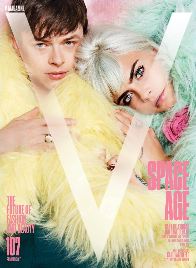 Dane DeHaan and Cara Delevingne cover the summer 2017 issue of V magazine.