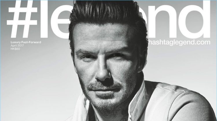 David Beckham covers #legend in a Kent & Curwen rugby polo.