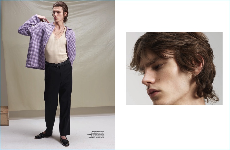 Markus Pritzi photographs Elias de Poot in an Our Legacy look with a Maison Margiela tank.